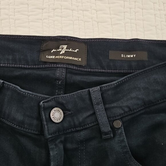 7 For All Mankind Slim Jeans Men's 32x32 Luxe Performance Dark Blue Stretch LN - Picture 13 of 16